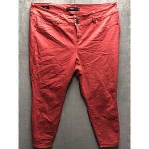 Torrid Denim Jegging Size 22XT Coral Ankle Crop Colorful Fall Festive